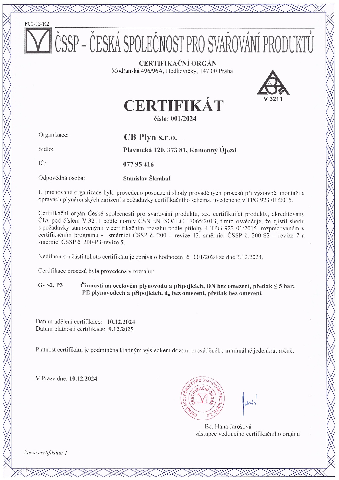 Certifikát